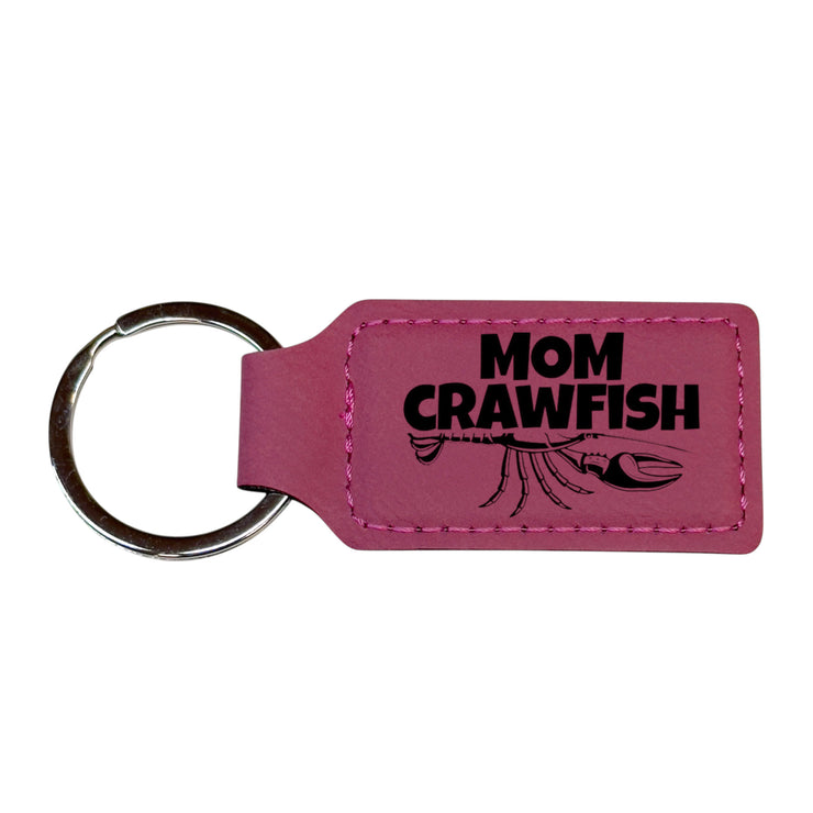 Keychain - Rectangle - Mom Crawfish - Leather