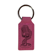 Keychain - Rectangle - Microphone - Leather