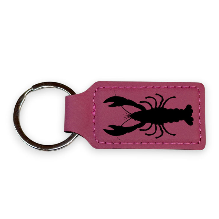 Keychain - Rectangle - Crawfish - Leather