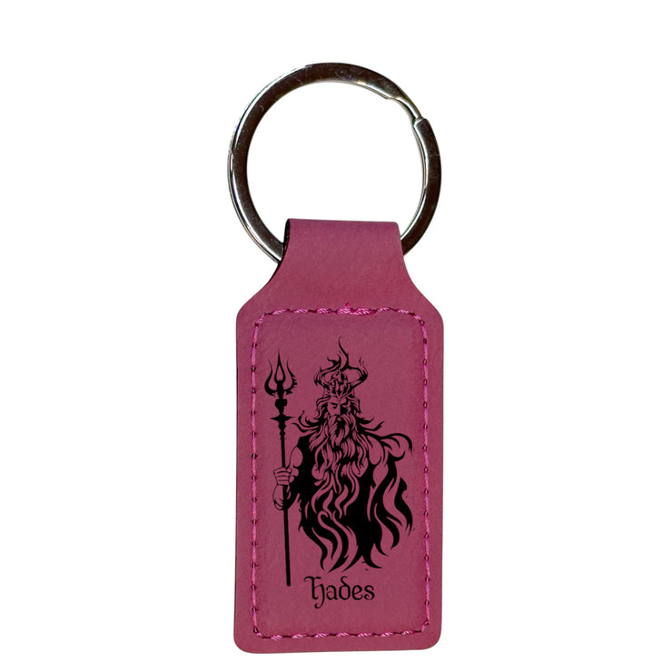 Keychain - Rectangle - Hades God of the Underworld - Leather