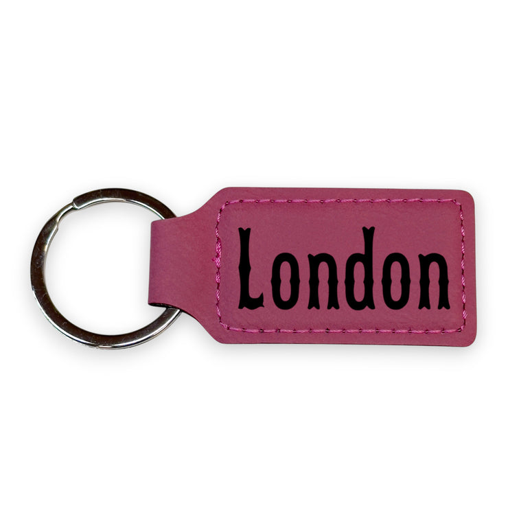 Keychain - Rectangle - London - Leather