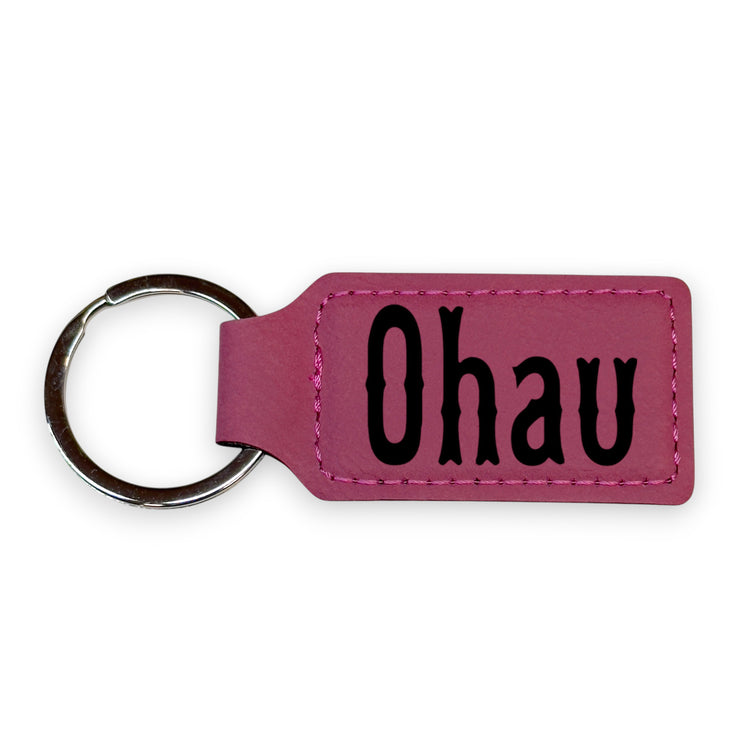 Keychain - Rectangle - Oahu - Leather