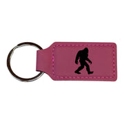Keychain - Rectangle - Bigfoot Sasquatch - Leather