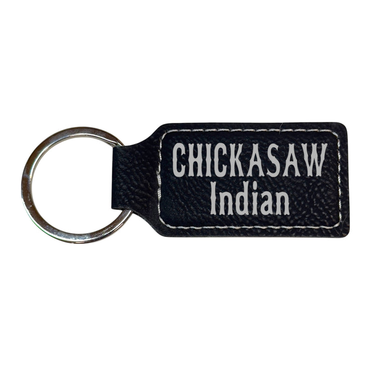 Keychain - Rectangle - Chickasaw Indian - Leather