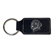 Keychain - Rectangle - Golden Doodle - Leather