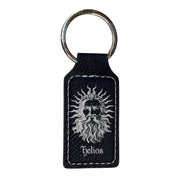 Keychain - Rectangle - Helios God of the Sun - Leather