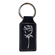 Keychain - Rectangle - Rose - Leather