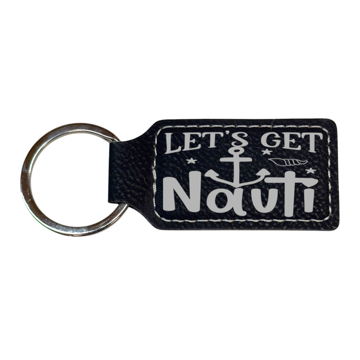 Keychain - Rectangle - Lets get Nauti - Leather