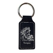 Keychain - Rectangle - Dionysus God of Wine - Leather