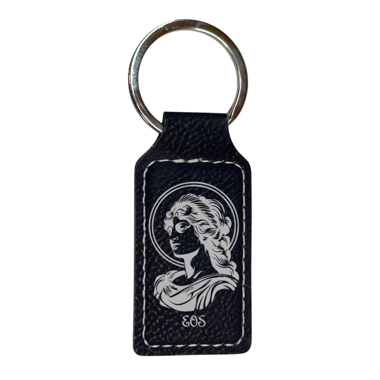 Keychain - Rectangle - Eos Goddess of Dawn - Leather