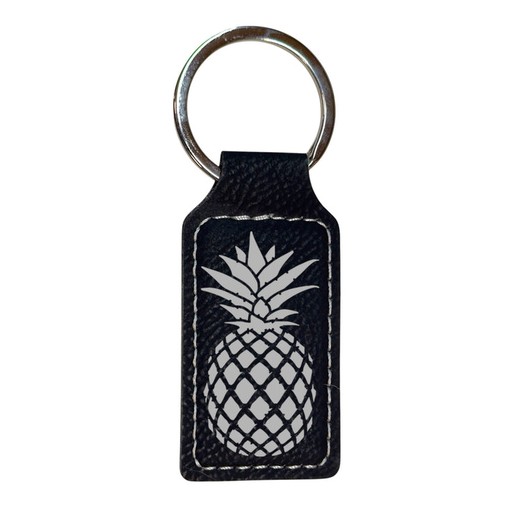 Keychain - Rectangle - Pineapple - Leather