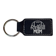 Keychain - Rectangle - Football Mom - Leather