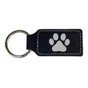 Keychain - Rectangle - Dog Paw - Leather