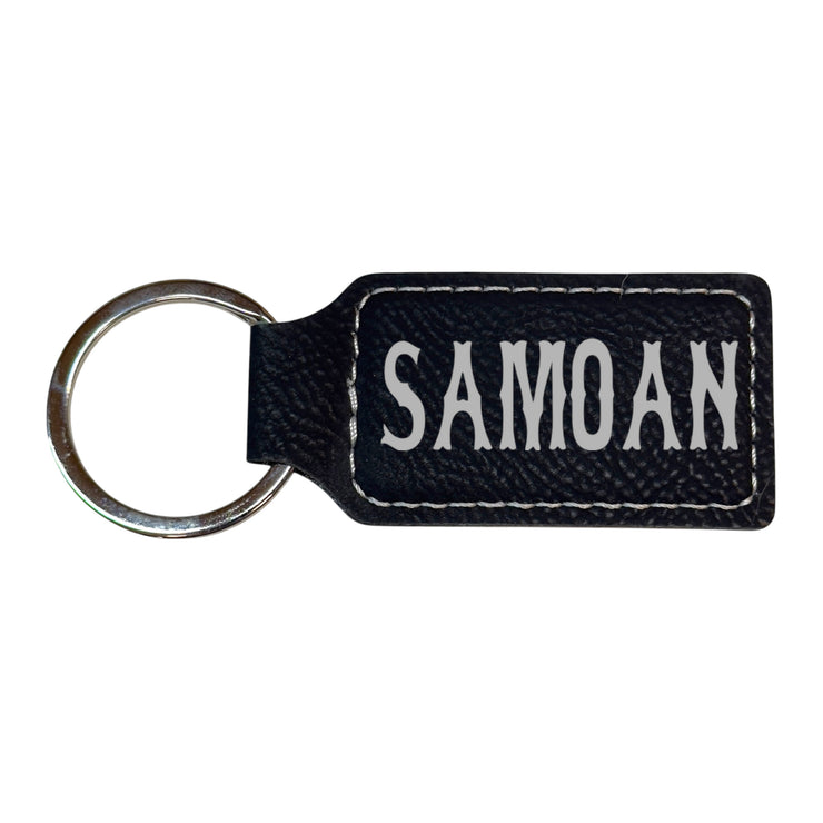 Keychain - Rectangle - Samoan - Leather