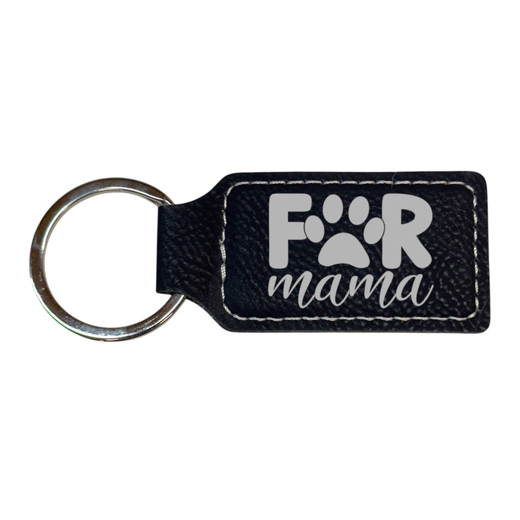 Keychain - Rectangle - Fur Mama - Leather