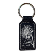 Keychain - Rectangle - Sunflower - Leather