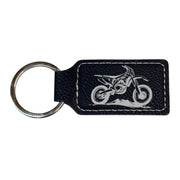 Keychain - Rectangle - Dirt Bike - Leather