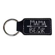 Keychain - Rectangle - Mama Bear - Leather