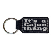 Keychain - Rectangle - Its a Cajun thang - Leather