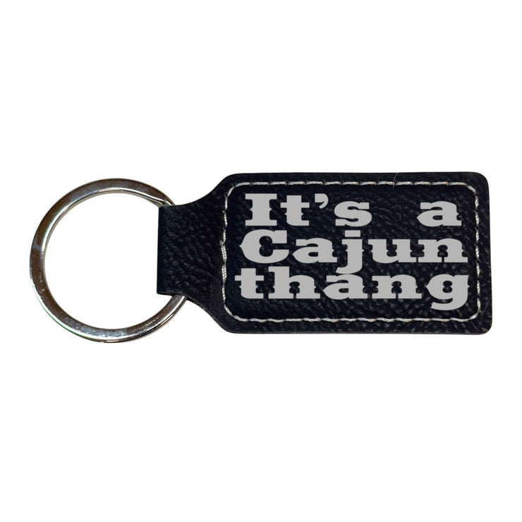 Keychain - Rectangle - Its a Cajun thang - Leather