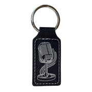Keychain - Rectangle - Microphone - Leather