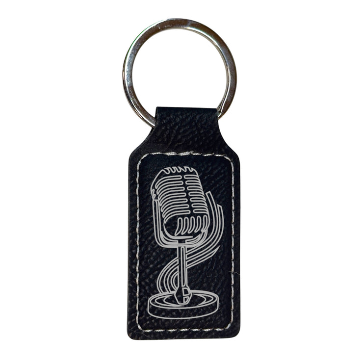 Keychain - Rectangle - Microphone - Leather