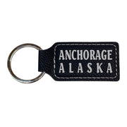 Keychain - Rectangle - Anchorage Alaska - Leather
