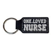 Keychain - Rectangle - One Loved Nurse - Leather