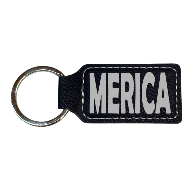Keychain - Rectangle - Merica - Leather