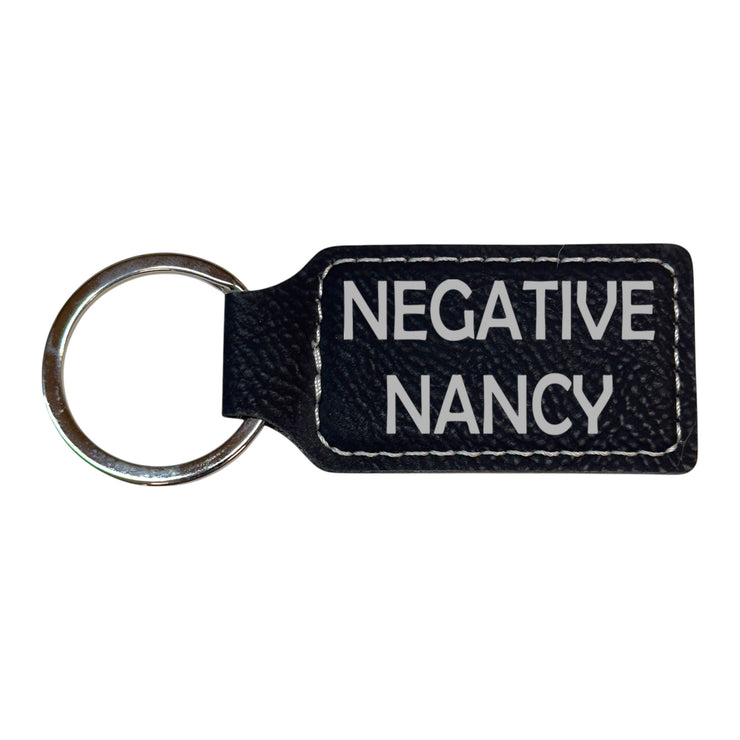 Keychain - Rectangle - Negative Nancy - Leather