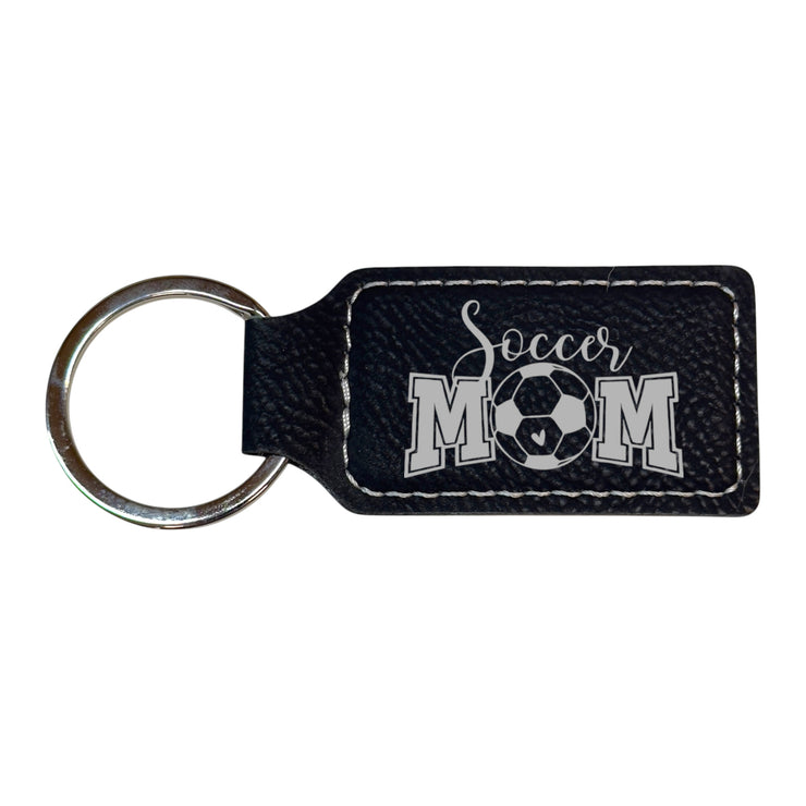 Keychain - Rectangle - Soccer Mom - Leather