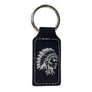 Keychain - Rectangle - Indian Chief - Leather
