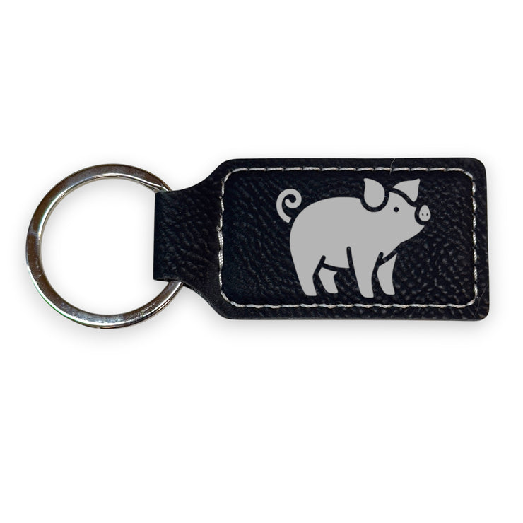 Keychain - Rectangle - Piglet - Leather