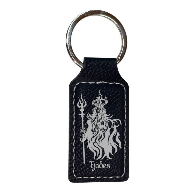 Keychain - Rectangle - Hades God of the Underworld - Leather
