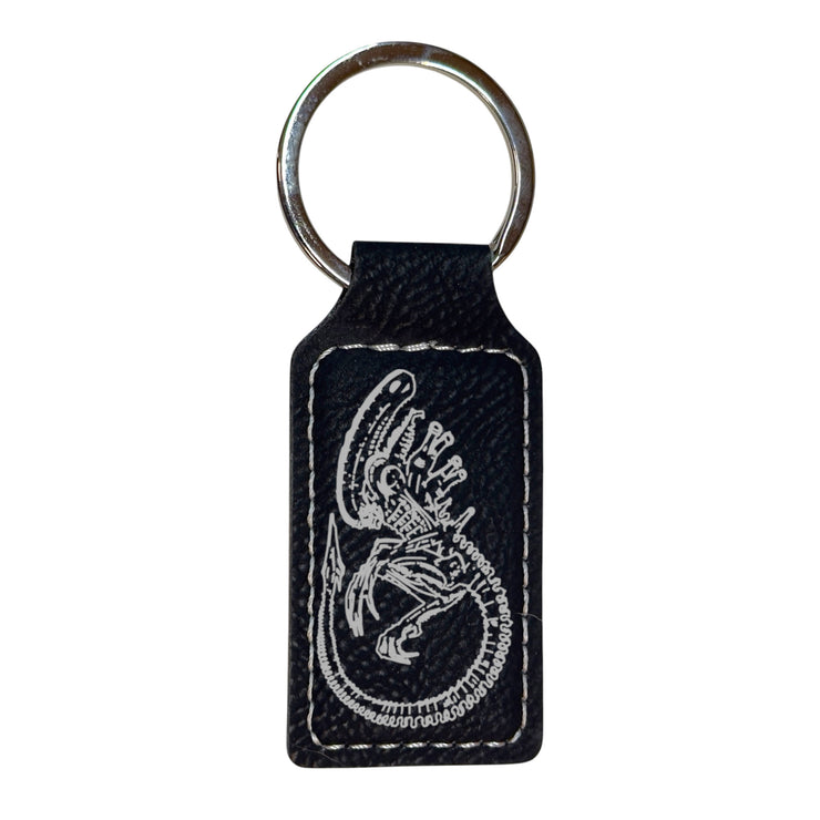Keychain - Rectangle - Alien Fossil - Leather