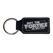 Keychain - Rectangle - May the Forties be with you - Leather