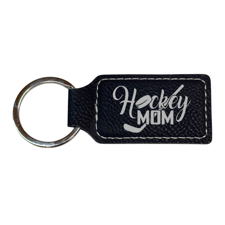 Keychain - Rectangle - Hockey Mom - Leather