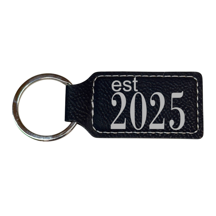Keychain - Rectangle -  Est 2025 - Leather