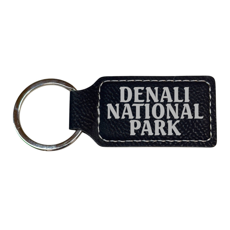 Keychain - Rectangle - Denali National Park - Leather