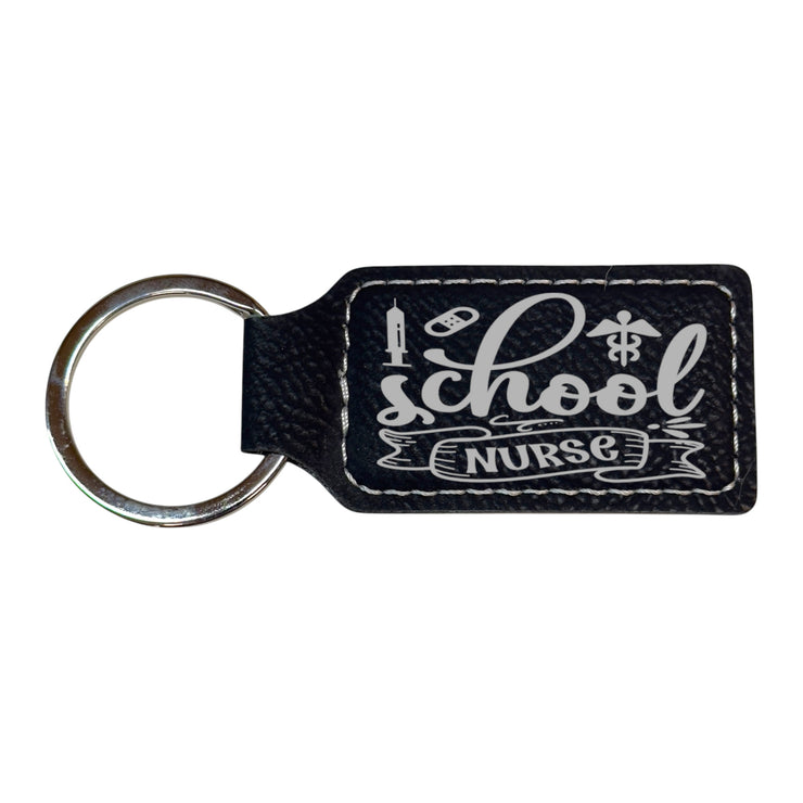 Keychain - Rectangle - School Nurse - Leather
