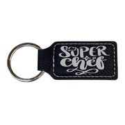 Keychain - Rectangle - Super Chef - Leather