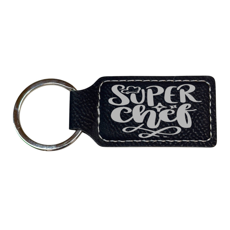 Keychain - Rectangle - Super Chef - Leather