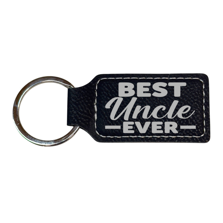 Keychain - Rectangle - Best Uncle Ever - Leather