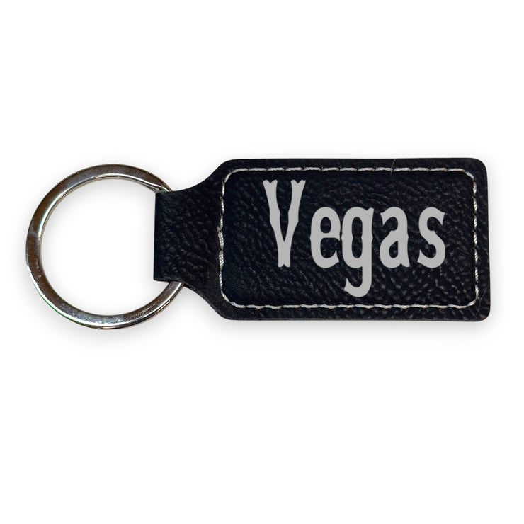 Keychain - Rectangle - Vegas - Leather