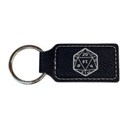 Keychain - Rectangle - D20 - Leather