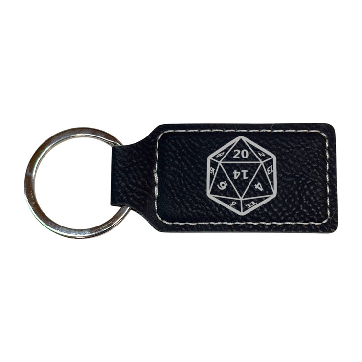 Keychain - Rectangle - D20 - Leather