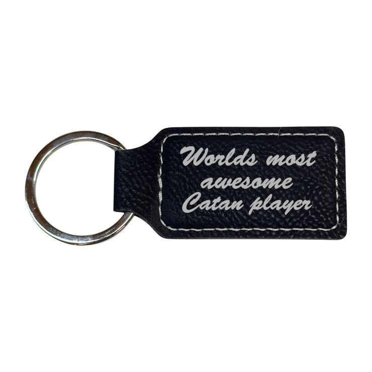Keychain - Rectangle - Catan Player - Leather