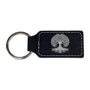Keychain - Rectangle - Celtic Tree of Life - Leather