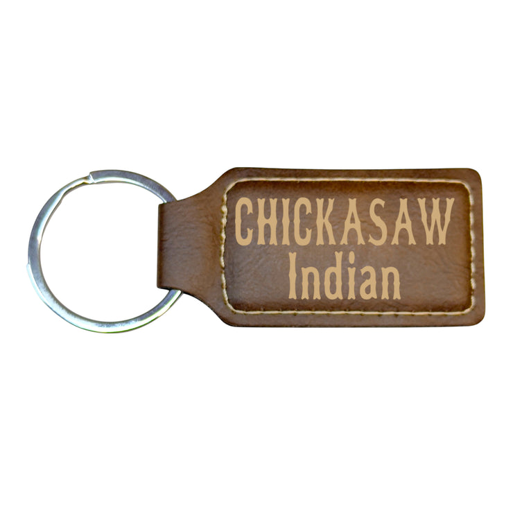 Keychain - Rectangle - Chickasaw Indian - Leather