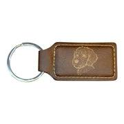 Keychain - Rectangle - Golden Doodle - Leather